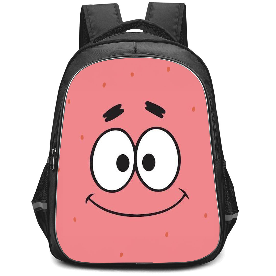 SpongeBob Patrick Star Backpack StudentPack - Patrick Star Smile Emoji On Pink Background