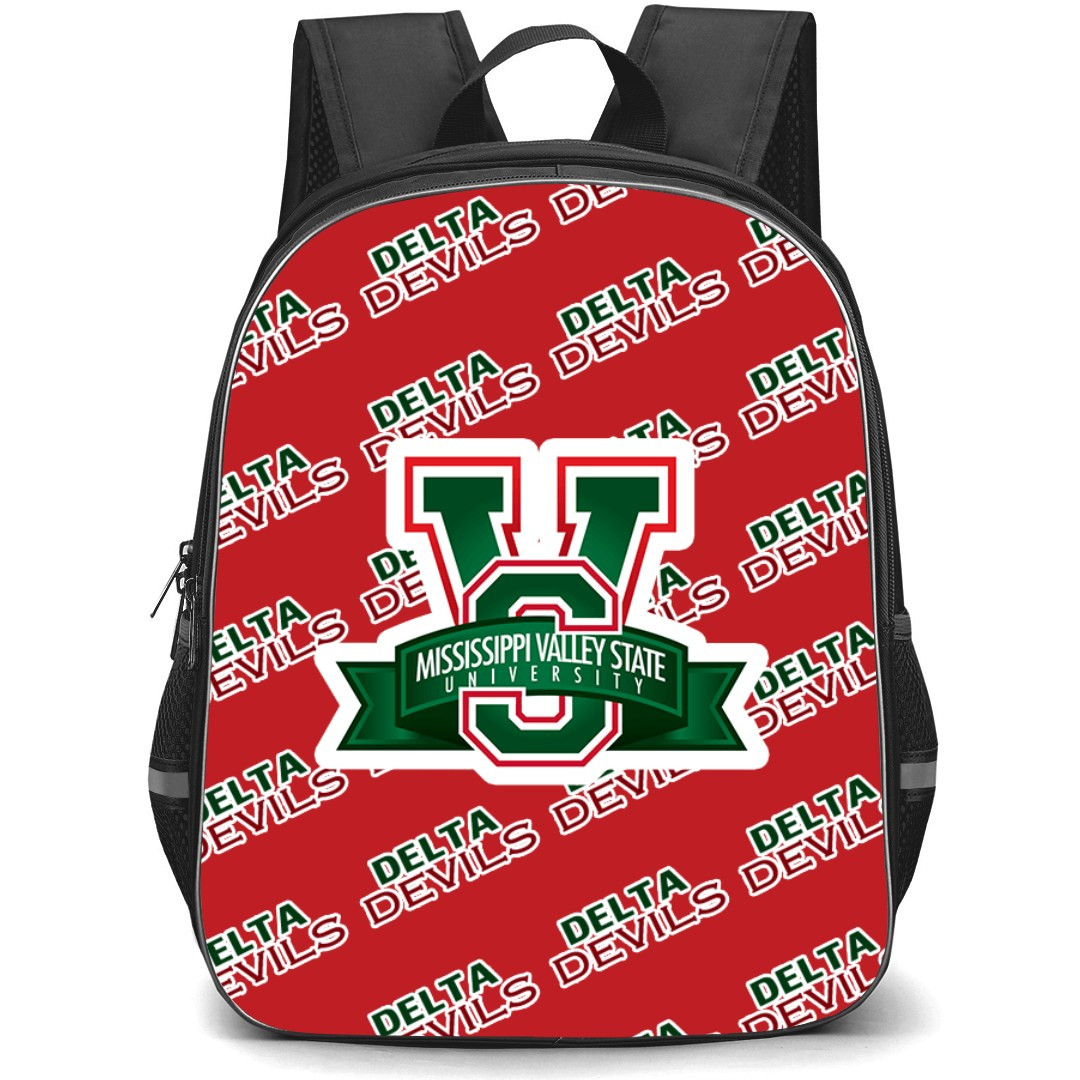 Mississippi Valley State Delta Devils Backpack StudentPack - Mississippi Valley State University Delta Devils College Football Medley Monogram Wordmark
