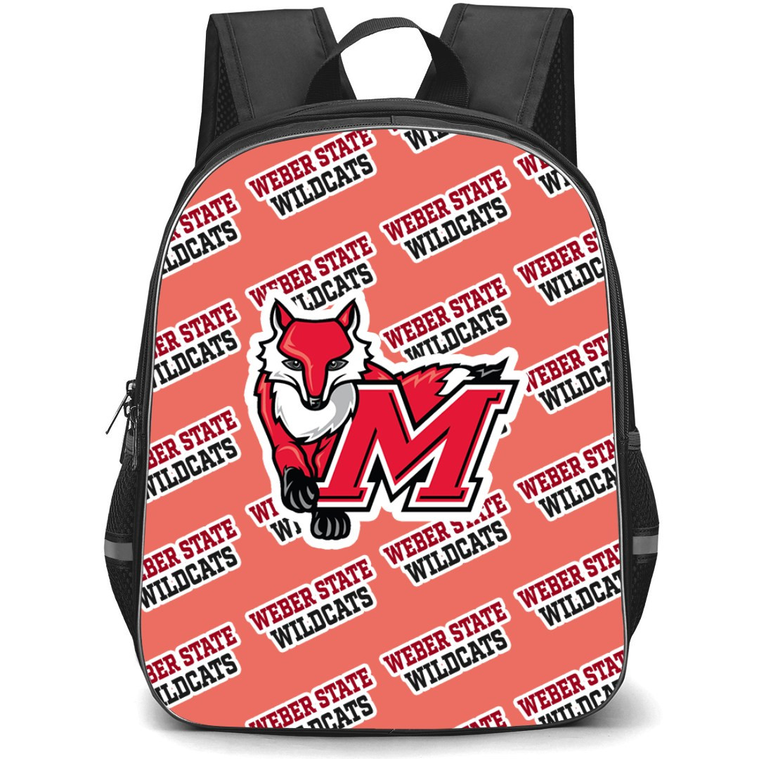 Weber State Wildcats Backpack StudentPack - Weber State University Wildcats College Football Medley Monogram Wordmark