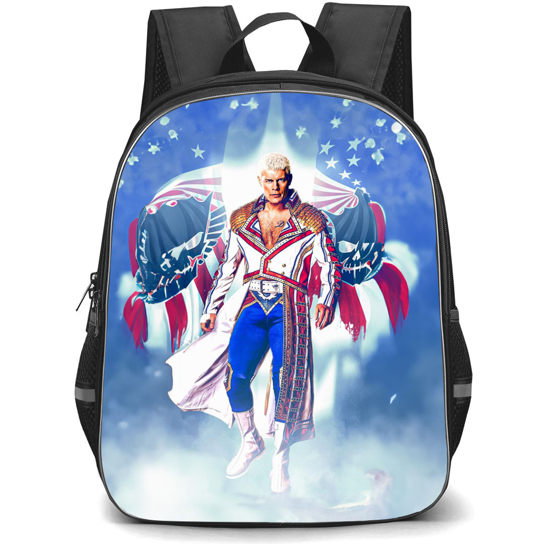 WWE Cody Rhodes Backpack StudentPack - Cody Rhodes Portrait Flag Logo