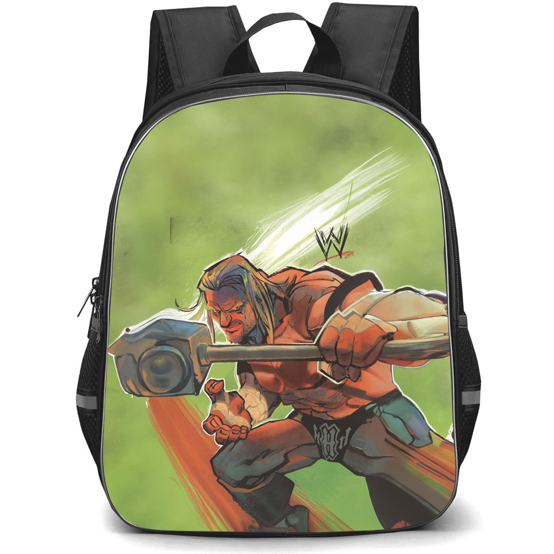 WWE Triple H Backpack StudentPack - Triple H Hammer Cartoon Art