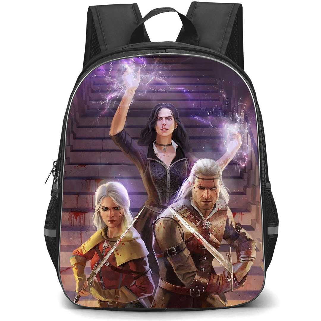 The Witcher Backpack StudentPack - Geralt Yennefer And Ciri Battle Stance