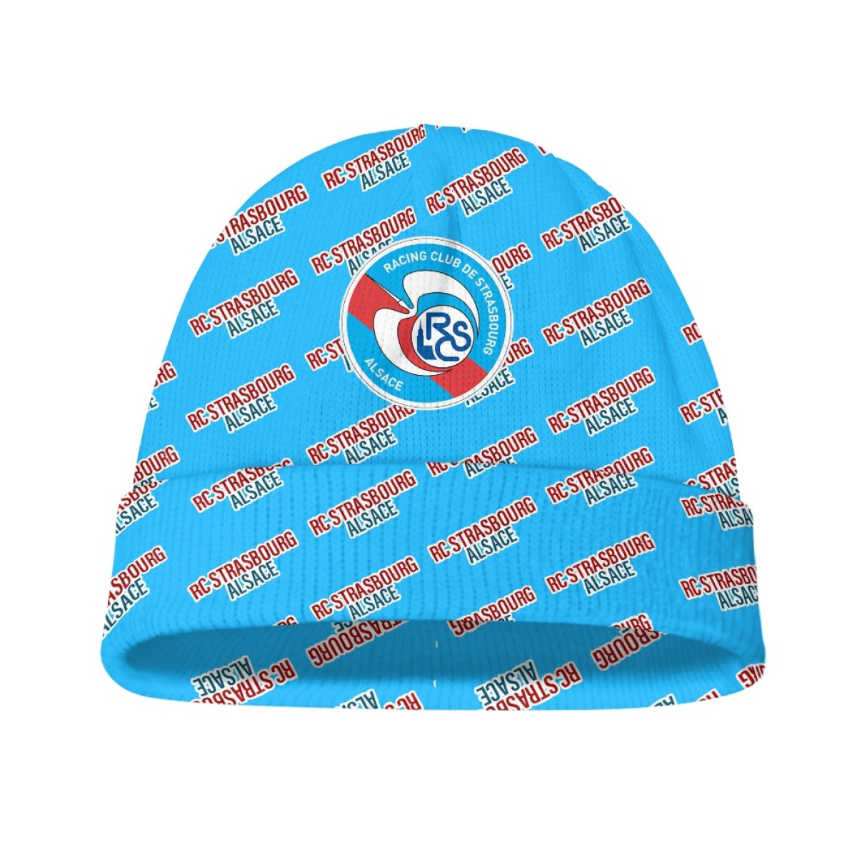 RC Strasbourg Alsace Football Club Beanie Cap Hat - Alsace Football Club Medley Monogram Wordmark