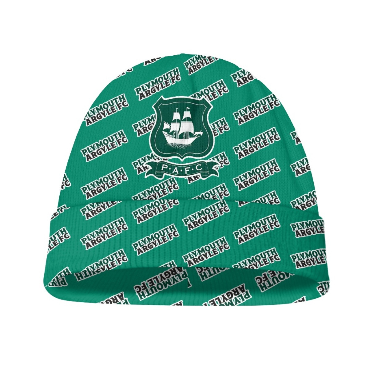 Plymouth Argyle FC Beanie Cap Hat - Argyle Football Club Medley Monogram Wordmark