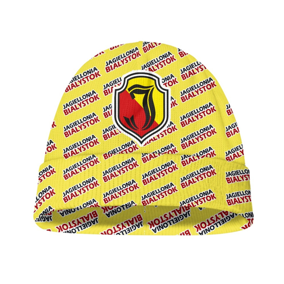 Jagiellonia Bialystok Beanie Cap Hat - Bialystok Football Club Medley Monogram Wordmark