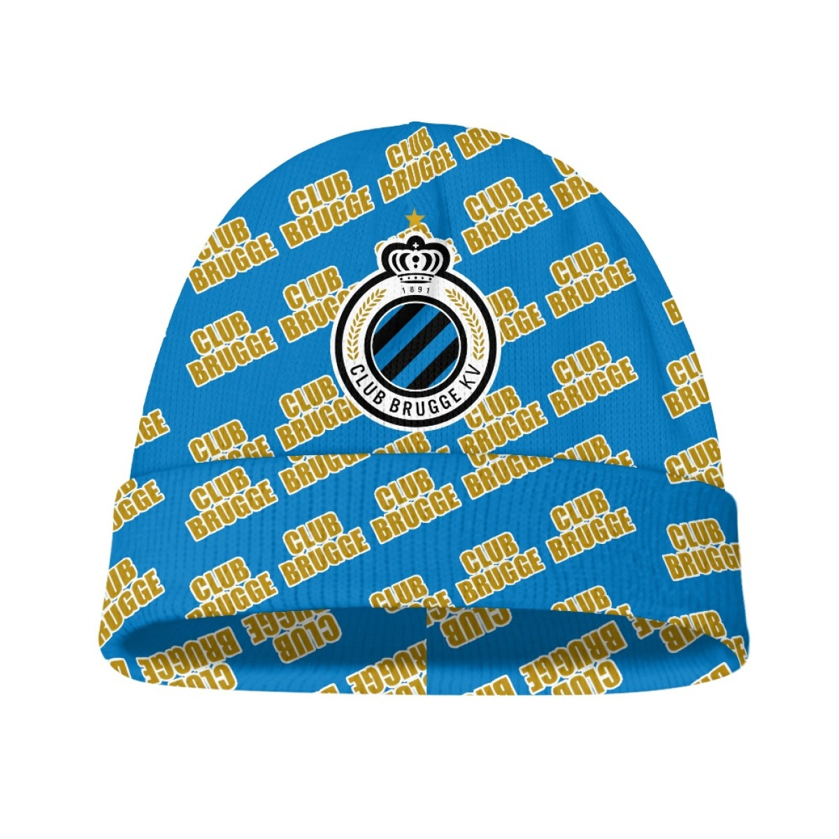 Club Brugge KV Football Club Beanie Cap Hat - Brugge Football Club Medley Monogram Wordmark