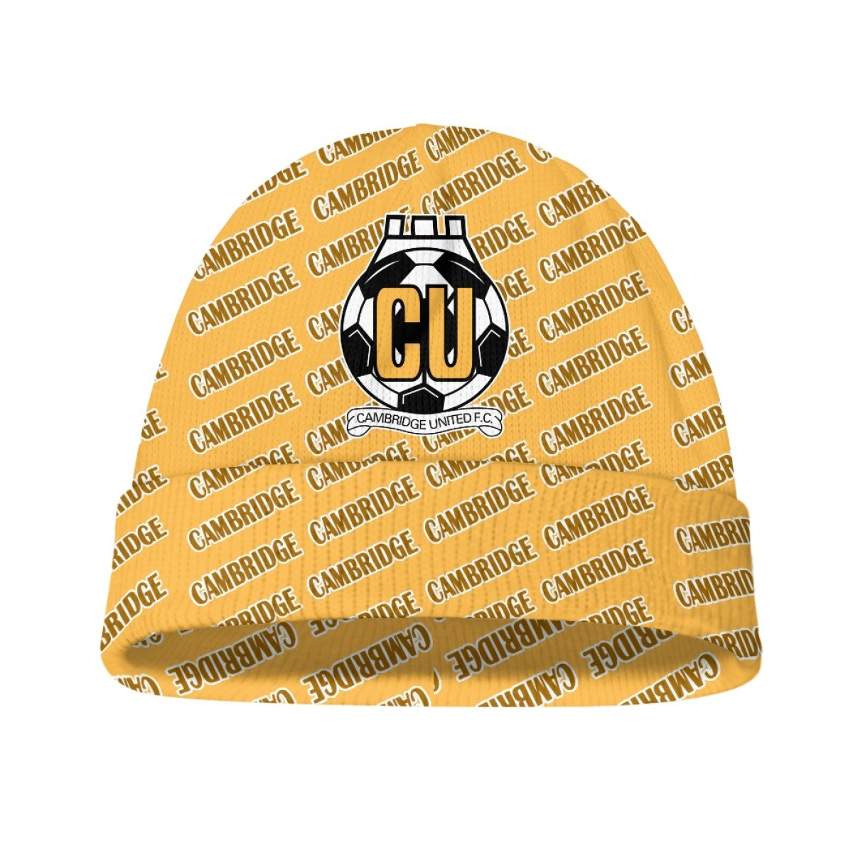 Cambridge United FC Beanie Cap Hat - Cambridge Football Club Medley Monogram Wordmark