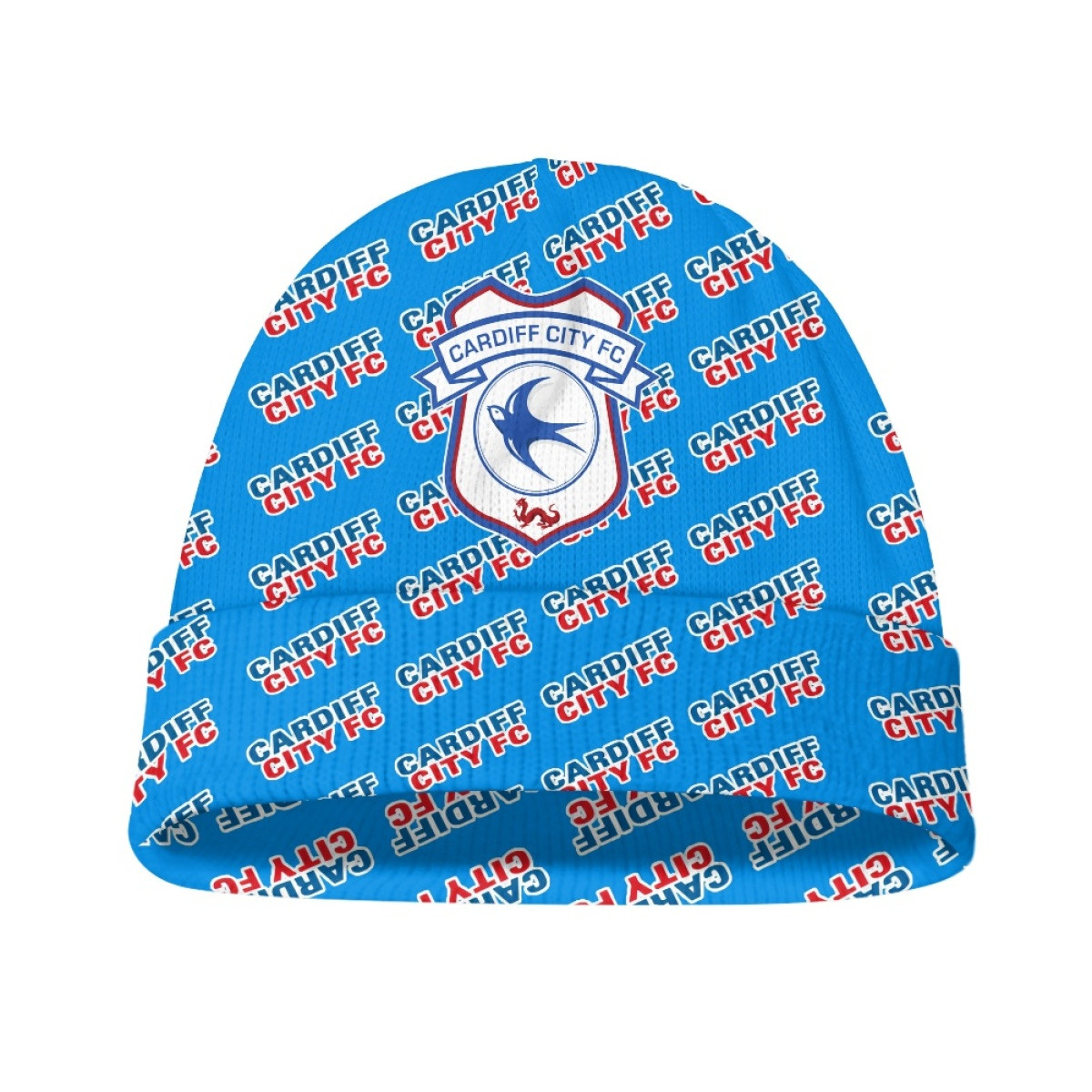 Cardiff City FC Beanie Cap Hat - Cardiff Football Club Medley Monogram Wordmark
