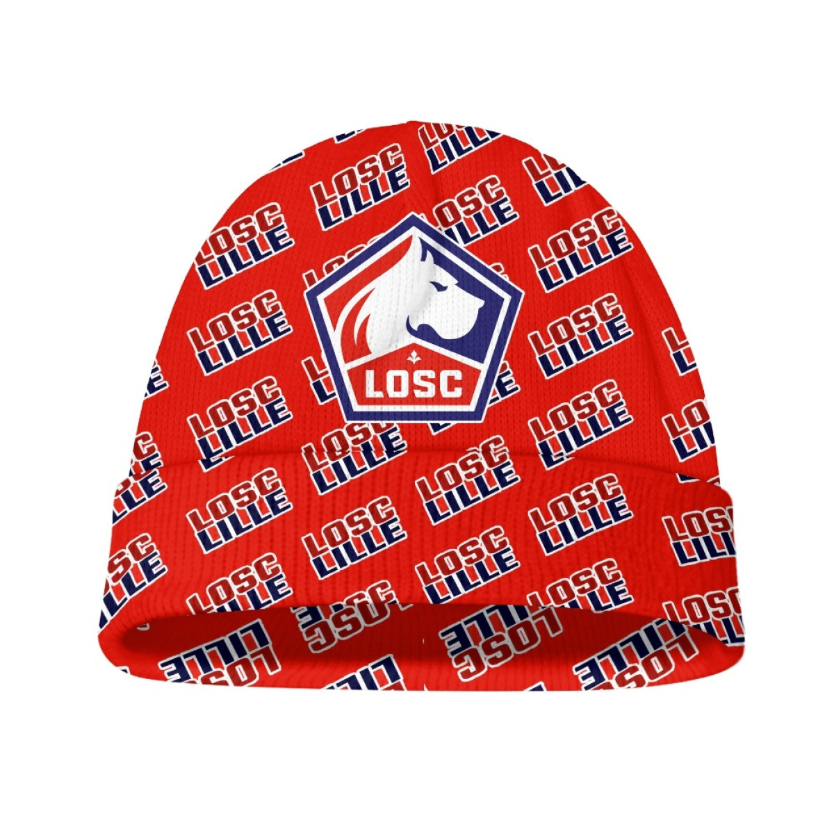 LOSC Lille Football Club Beanie Cap Hat - Lille Football Club Medley Monogram Wordmark