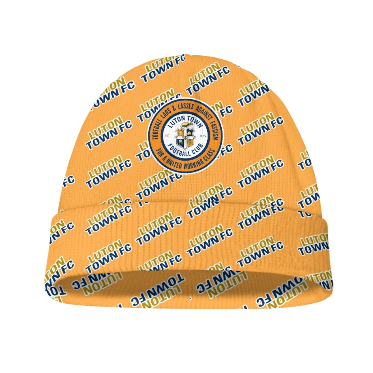 Luton Town FC Beanie Cap Hat - Luton Football Club Medley Monogram Wordmark