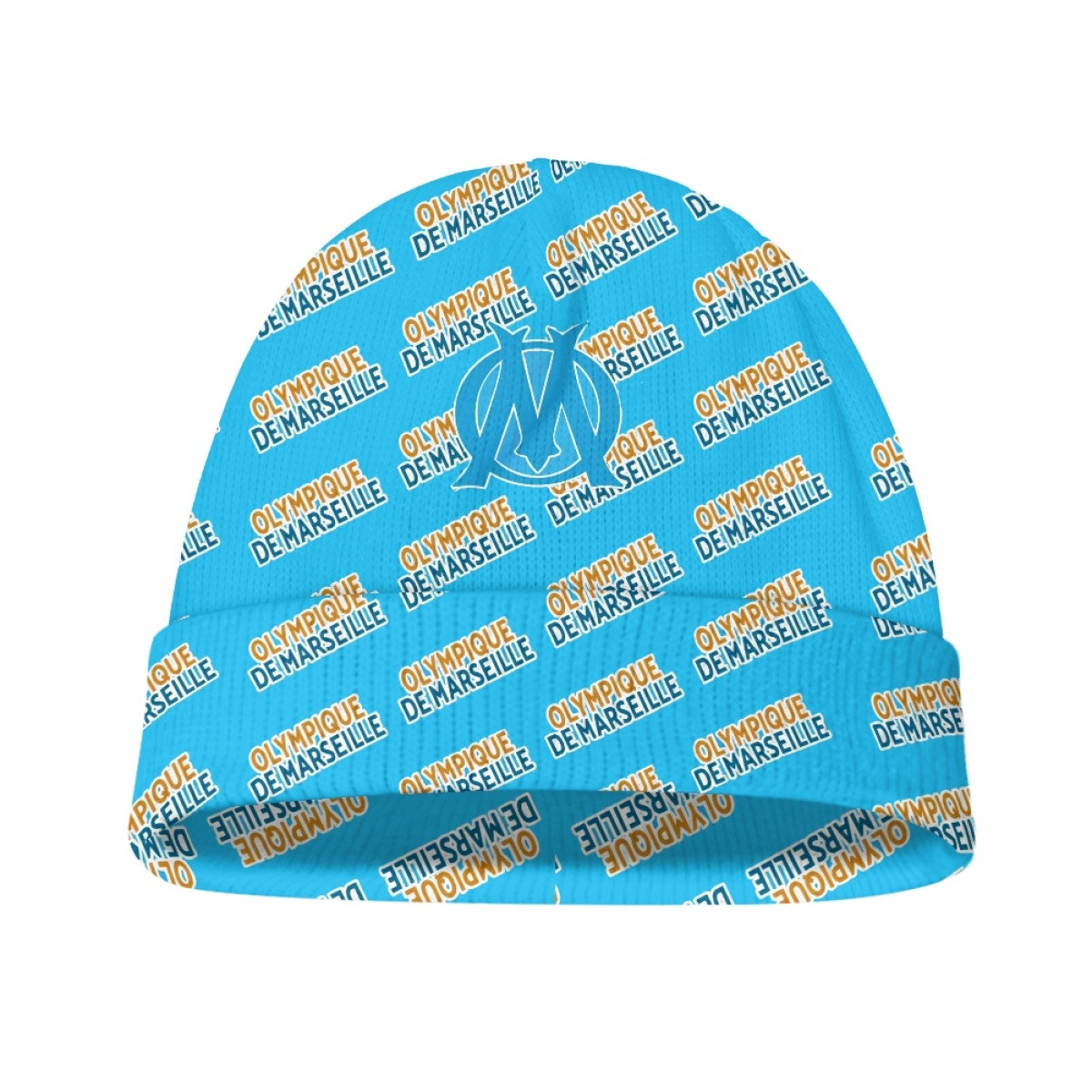 Olympique DE Marseille Football Club Beanie Cap Hat - Marseille Football Club Medley Monogram Wordmark