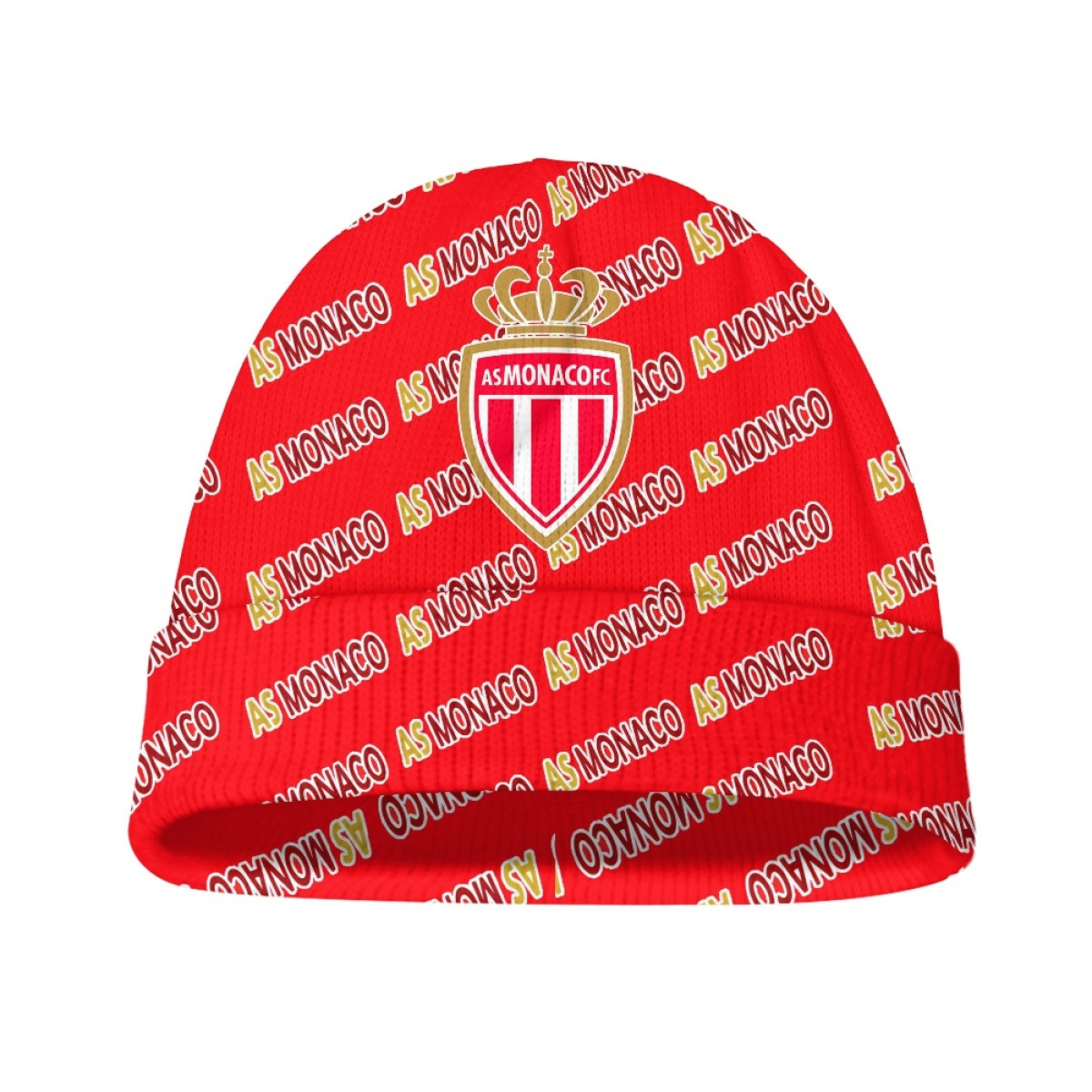 AS Monaco Football Club Beanie Cap Hat - Monaco Football Club Medley Monogram Wordmark