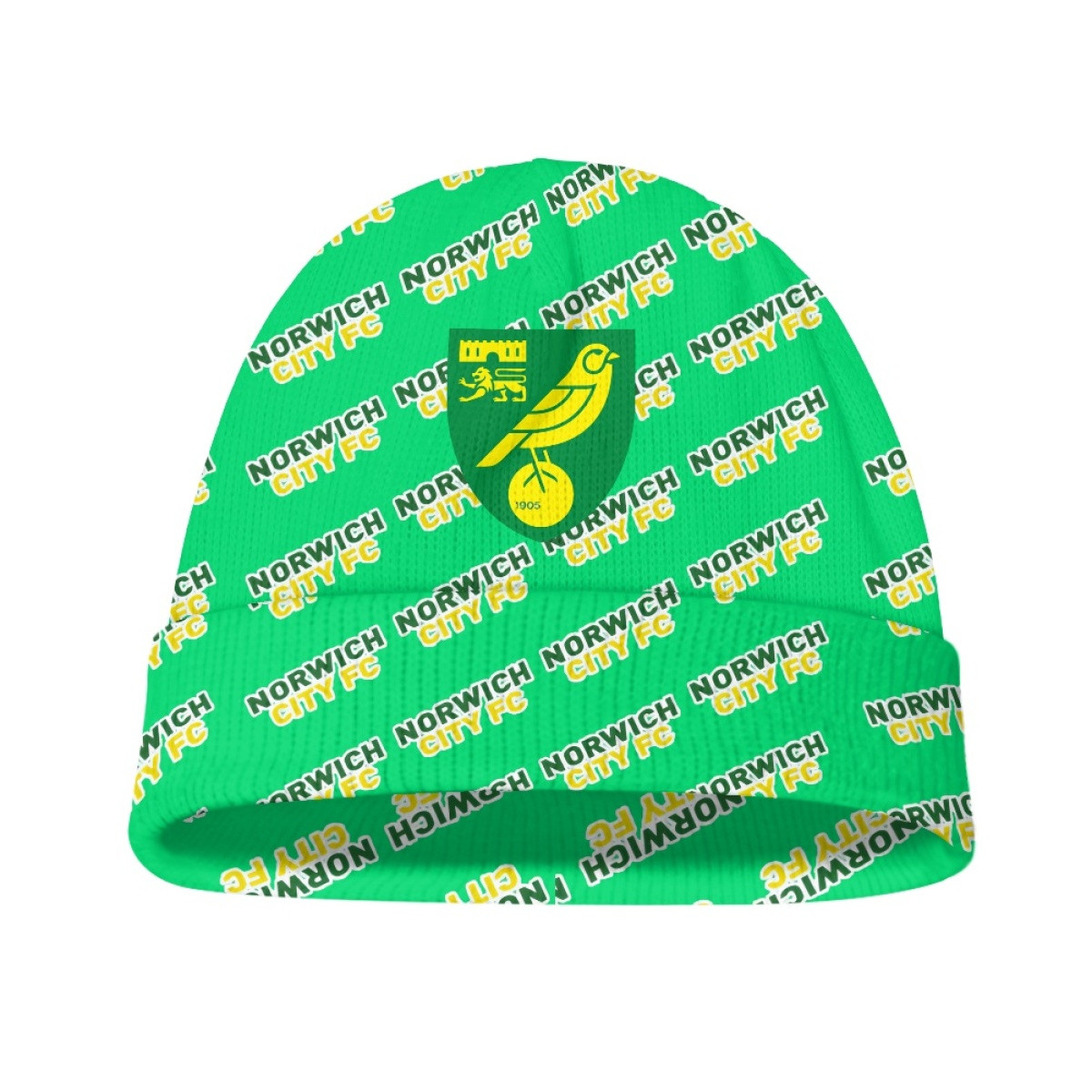 Norwich City FC Beanie Cap Hat - Norwich Football Club Medley Monogram Wordmark
