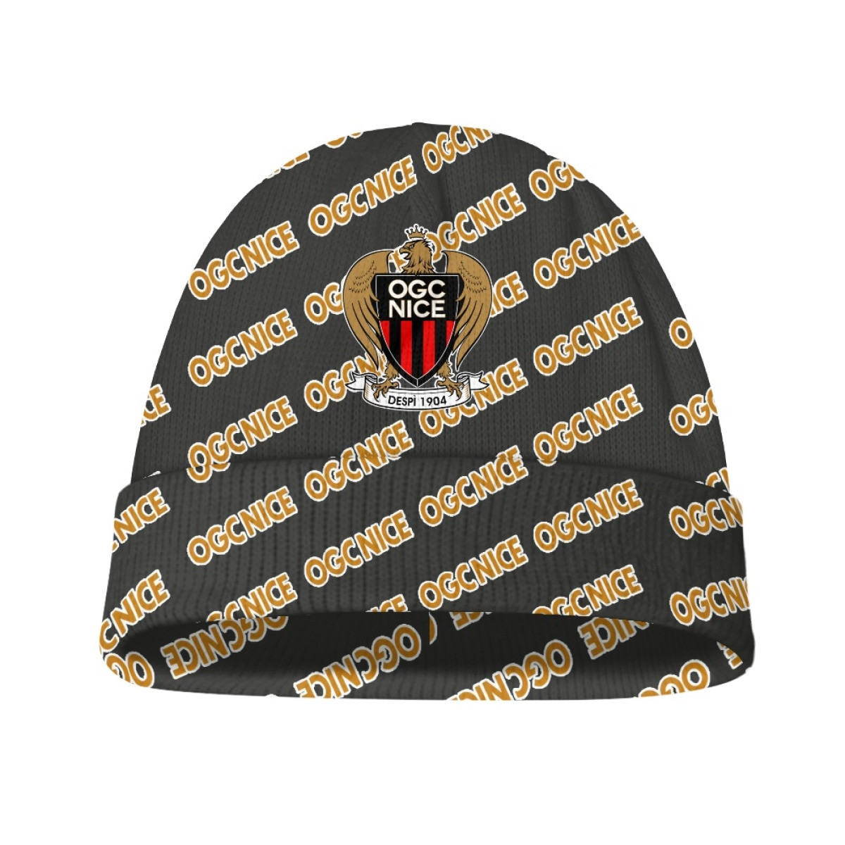 OGC Nice Football Club Beanie Cap Hat - OGC Nice Football Club Medley Monogram Wordmark