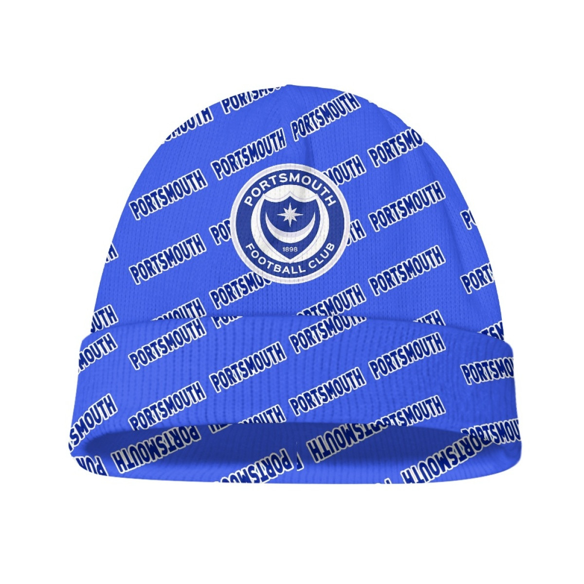 Portsmouth FC Beanie Cap Hat - Portsmouth Football Club Medley Monogram Wordmark