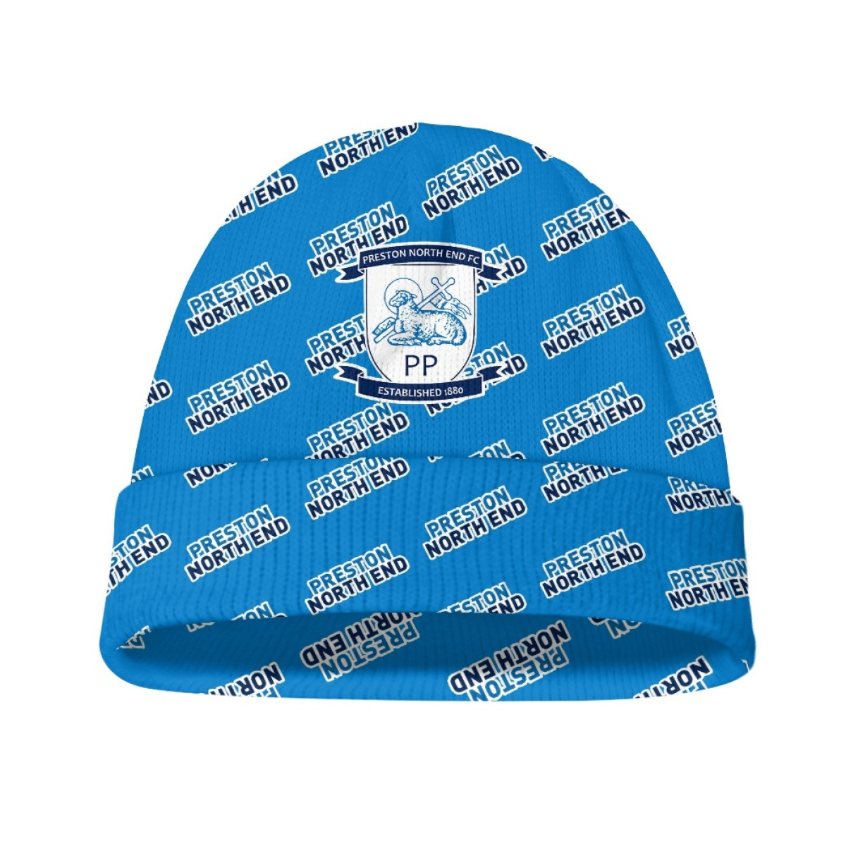 Preston North End FC Beanie Cap Hat - Preston Football Club Medley Monogram Wordmark