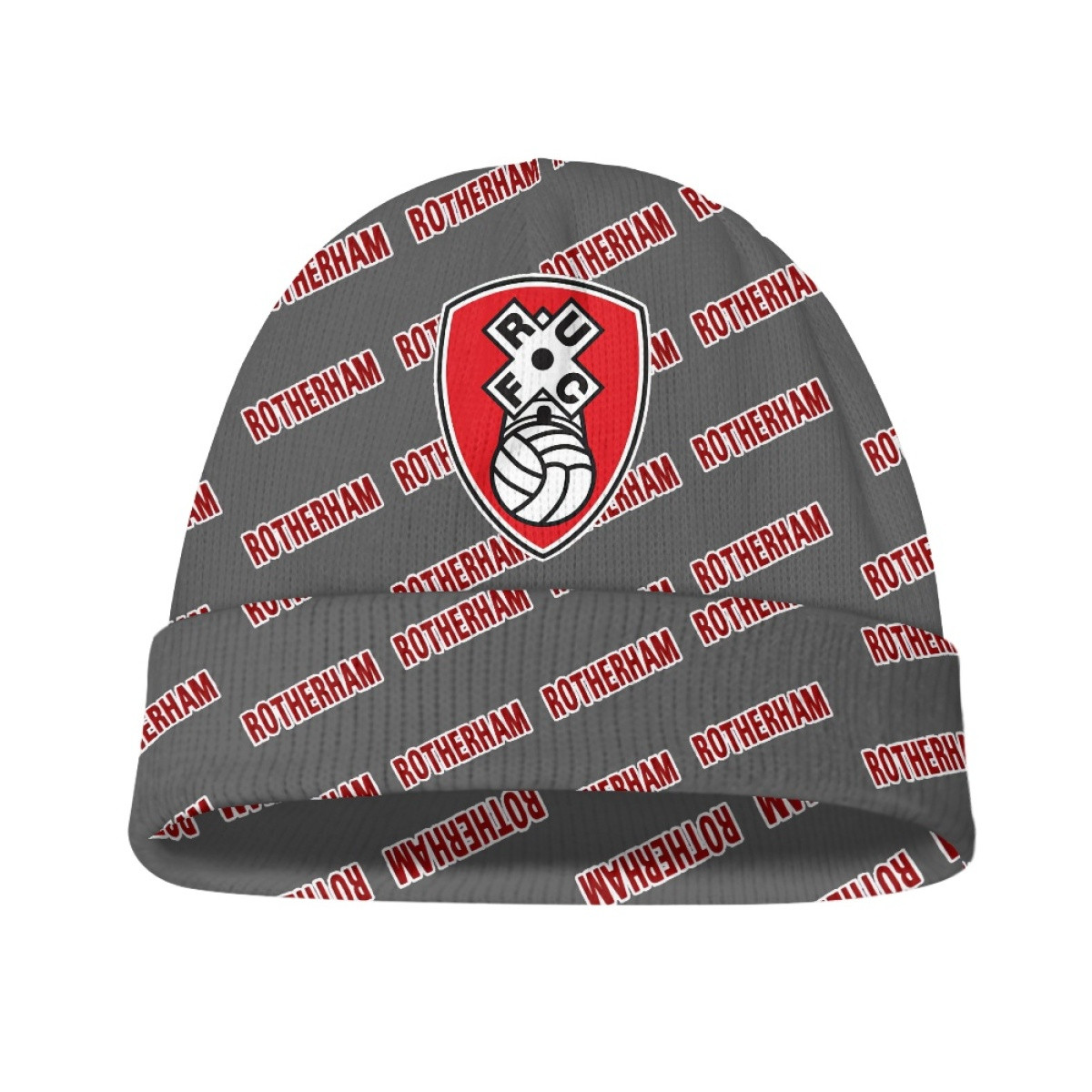 Rotherham United FC Beanie Cap Hat - Rotherham Football Club Medley Monogram Wordmark