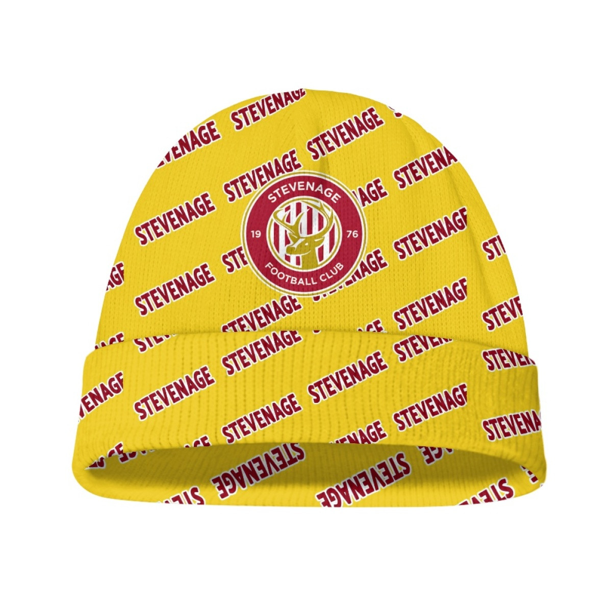 Stevenage FC Beanie Cap Hat - Stevenage Football Club Medley Monogram Wordmark