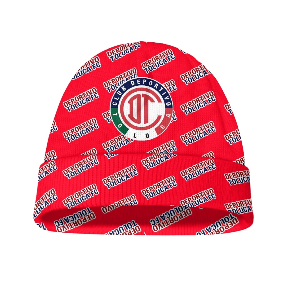 Deportivo Toluca FC Beanie Cap Hat - Toluca Football Club Medley Monogram Wordmark