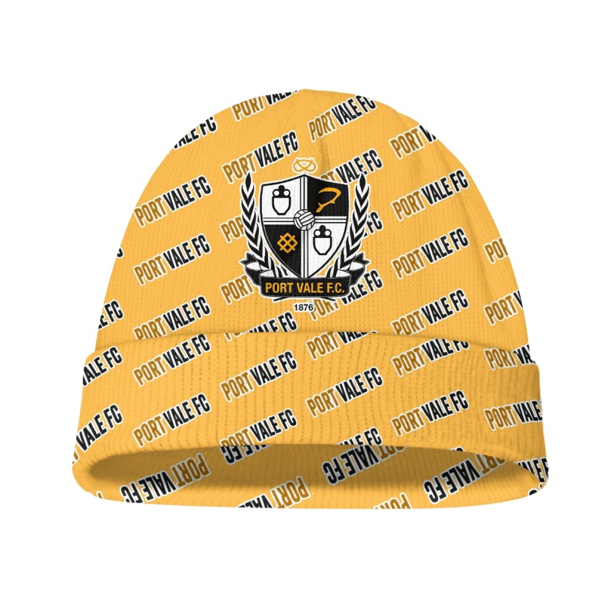 Port Vale FC Beanie Cap Hat - Vale Football Club Medley Monogram Wordmark