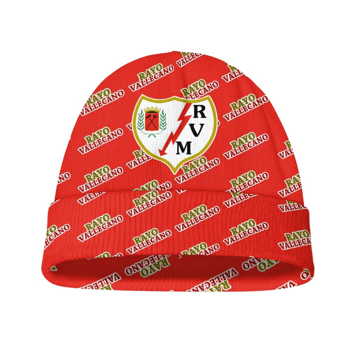 Rayo Vallecano Beanie Cap Hat - Vallecano Football Club Medley Monogram Wordmark