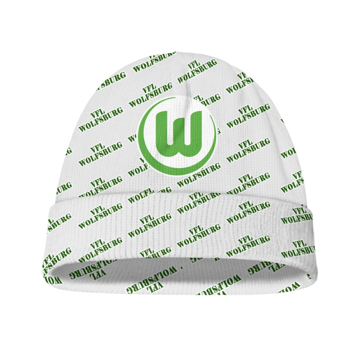 VFL Wolfsburg Football Club Beanie Cap Hat - Wolfsburg Football Club Medley Monogram Wordmark