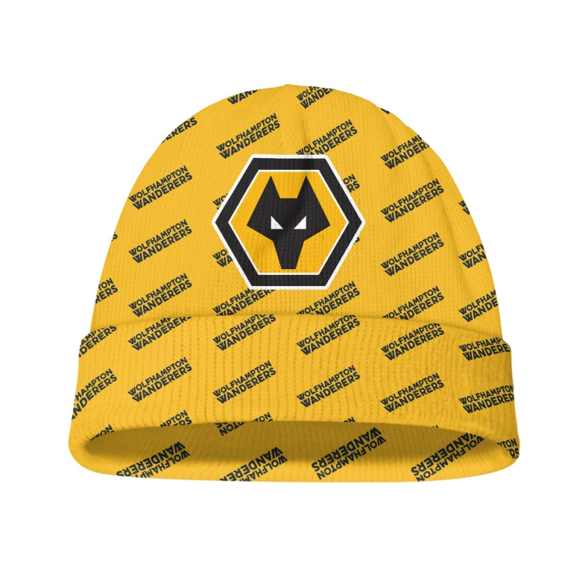 Wolverhampton Wanderers Football Club Beanie Cap Hat - Wolverhampton Wanderers Football Club Medley Monogram Wordmark