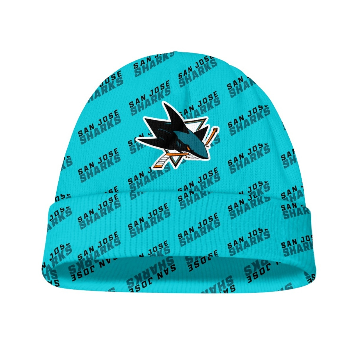 NHL San Jose Sharks Beanie Cap Hat - San Jose Sharks Medley Monogram Wordmark