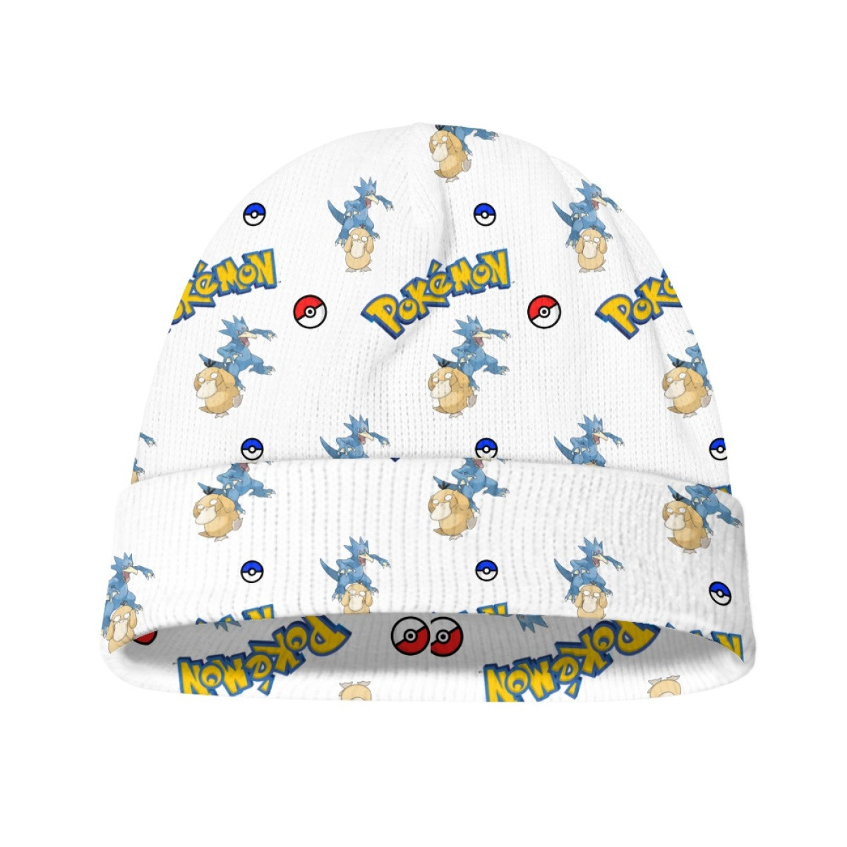 Pokemon Beanie Cap Hat - Psyduck Golduck Evolution Cartoon Art Series