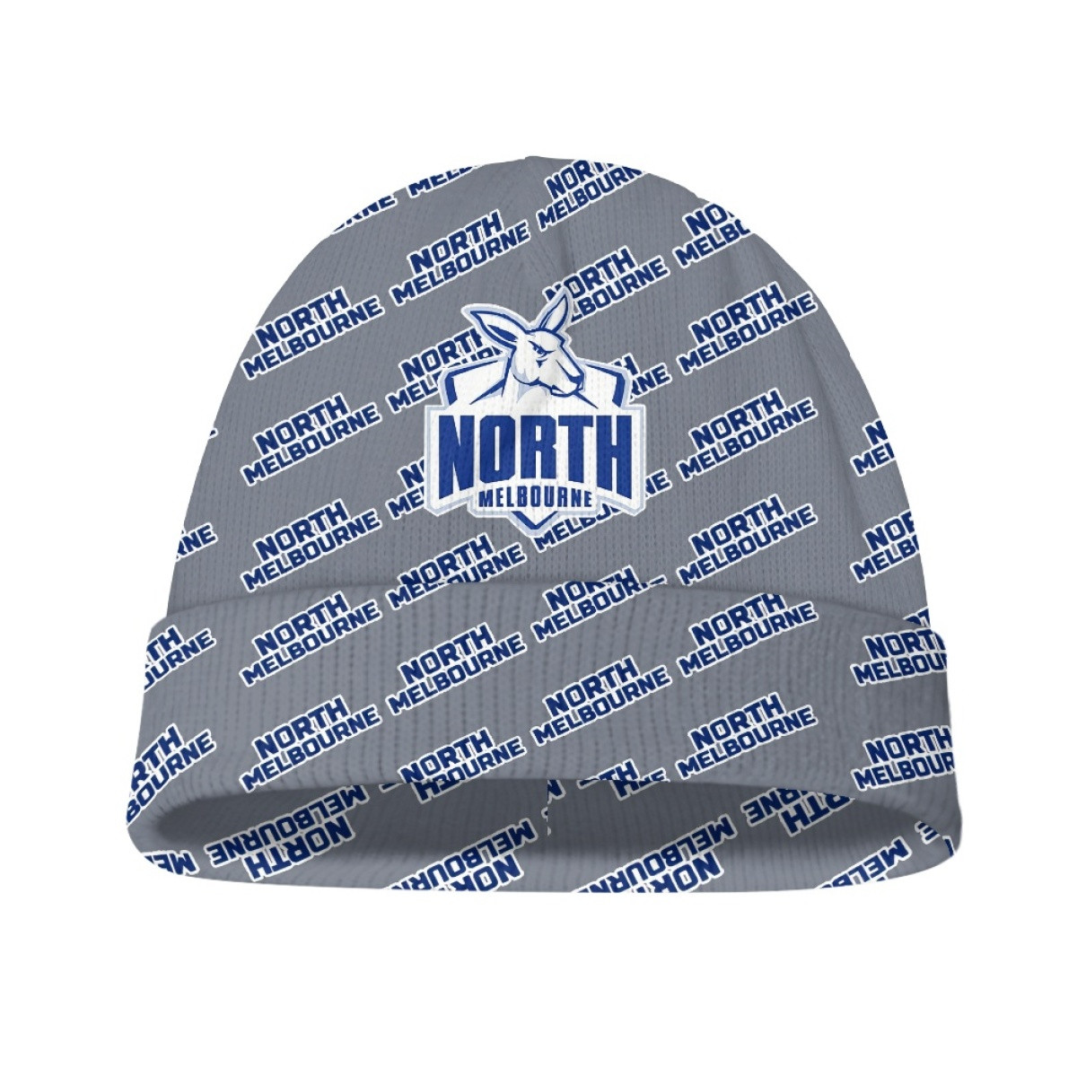 North Melbourne Football Club Beanie Cap Hat - North Melbourne Football Club Medley Monogram Wordmark