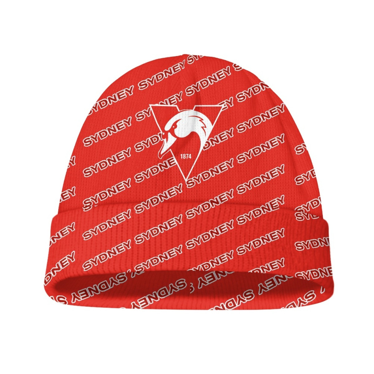 Sydney Swans Football Club Beanie Cap Hat - Swans Football Club Medley Monogram Wordmark