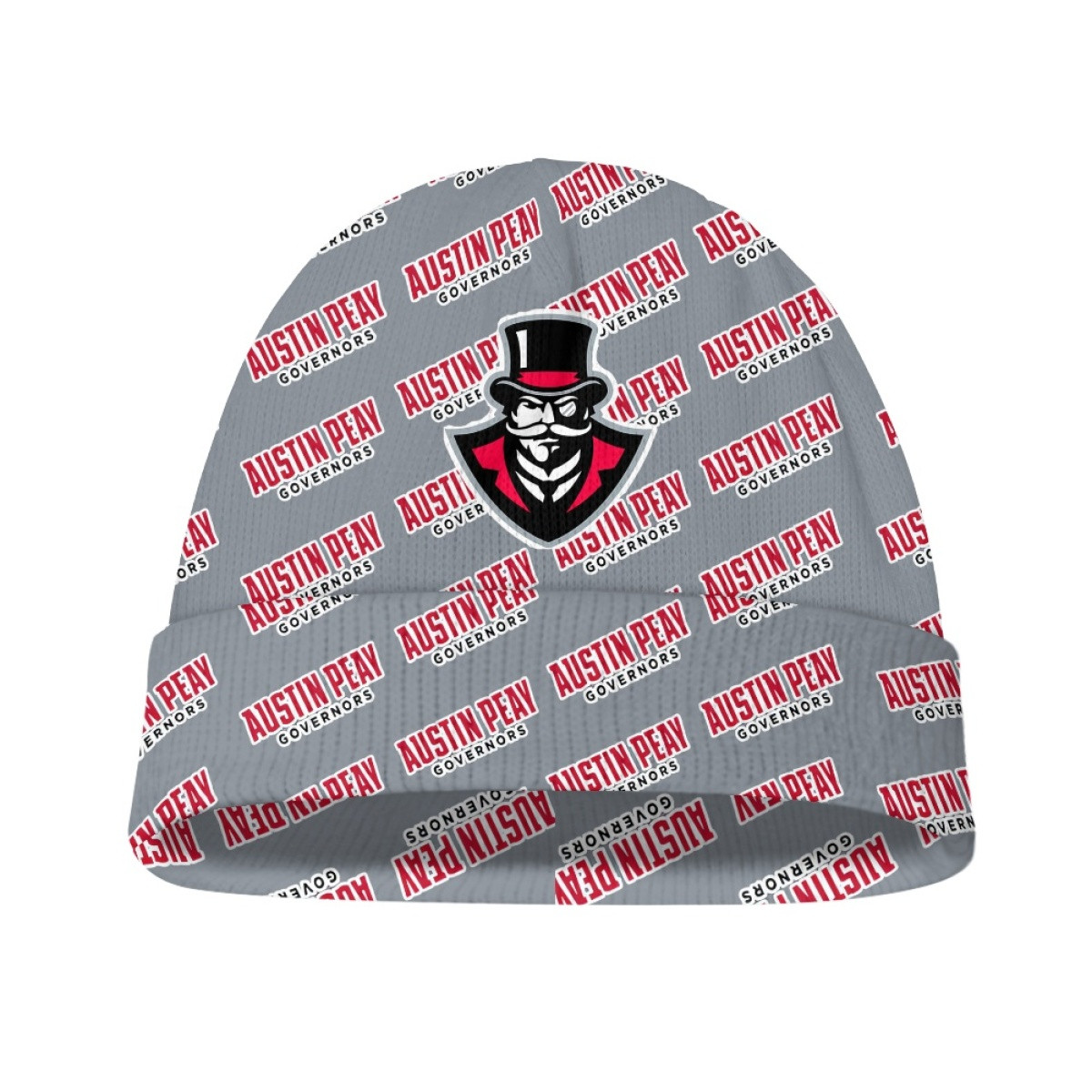 Austin Peay Governors Beanie Cap Hat - Austin Peay State University Governors College Football Medley Monogram Wordmark