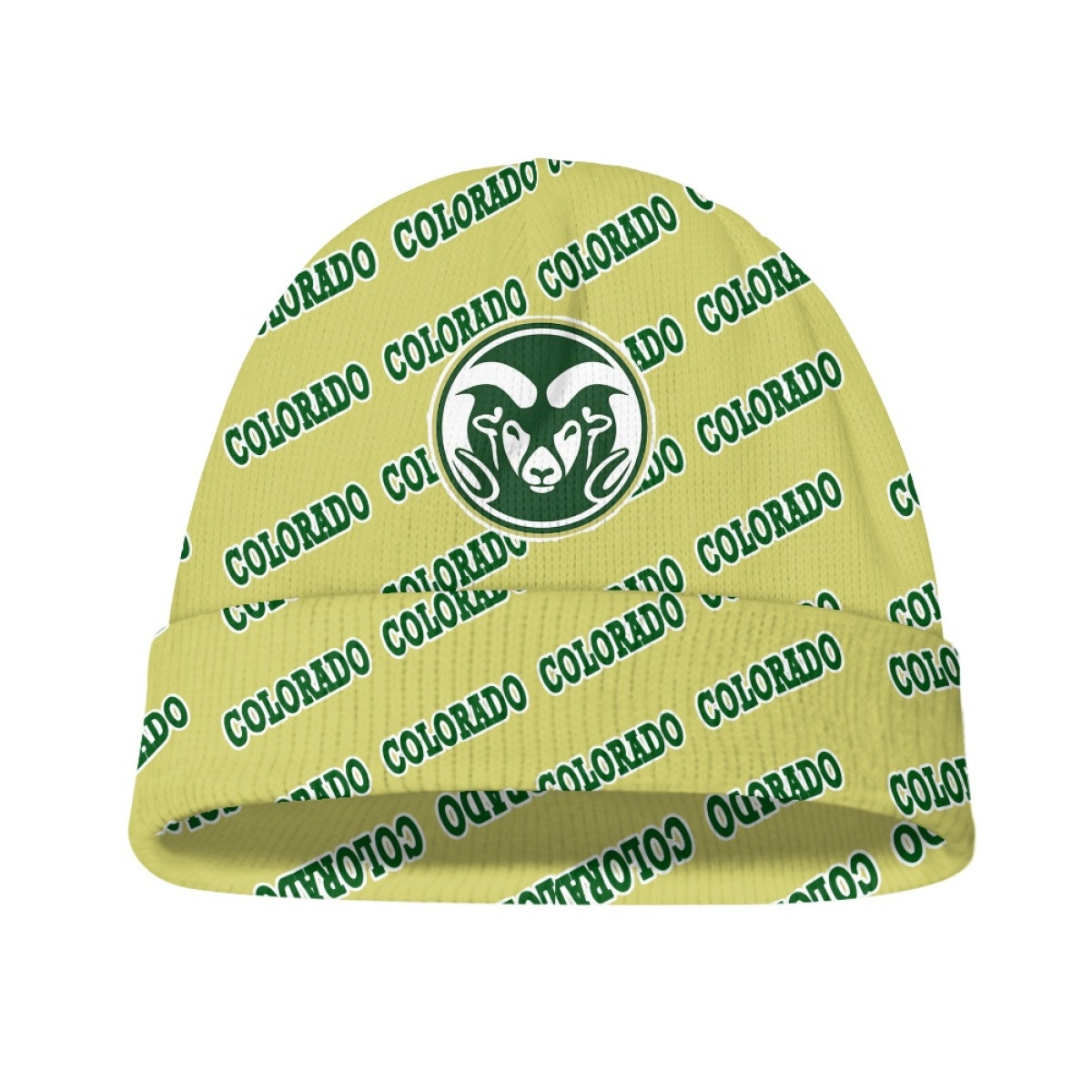 Colorado State Rams Beanie Cap Hat - Colorado State Rams College Football Medley Monogram Wordmark