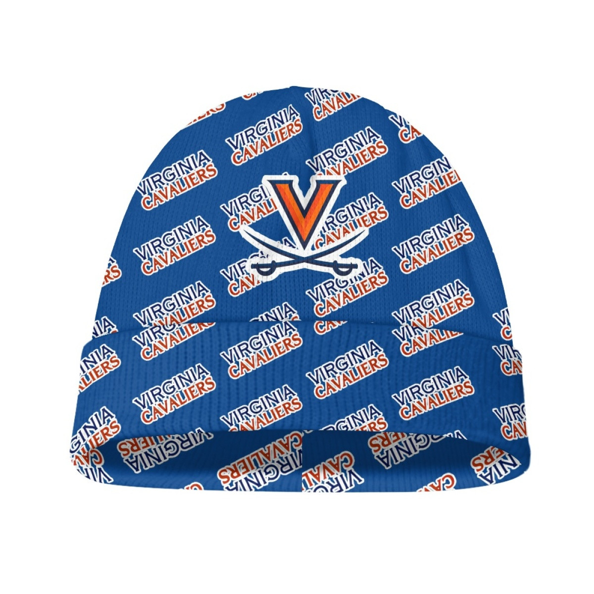 Virginia Cavaliers Beanie Cap Hat - Virginia Cavaliers College Football Medley Monogram Wordmark