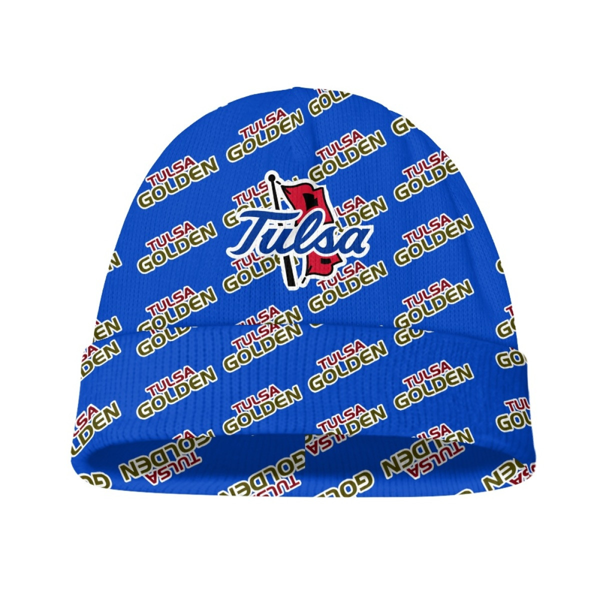 Tulsa Golden Hurricane Beanie Cap Hat - Tulsa Golden Hurricane College Football Medley Monogram Wordmark