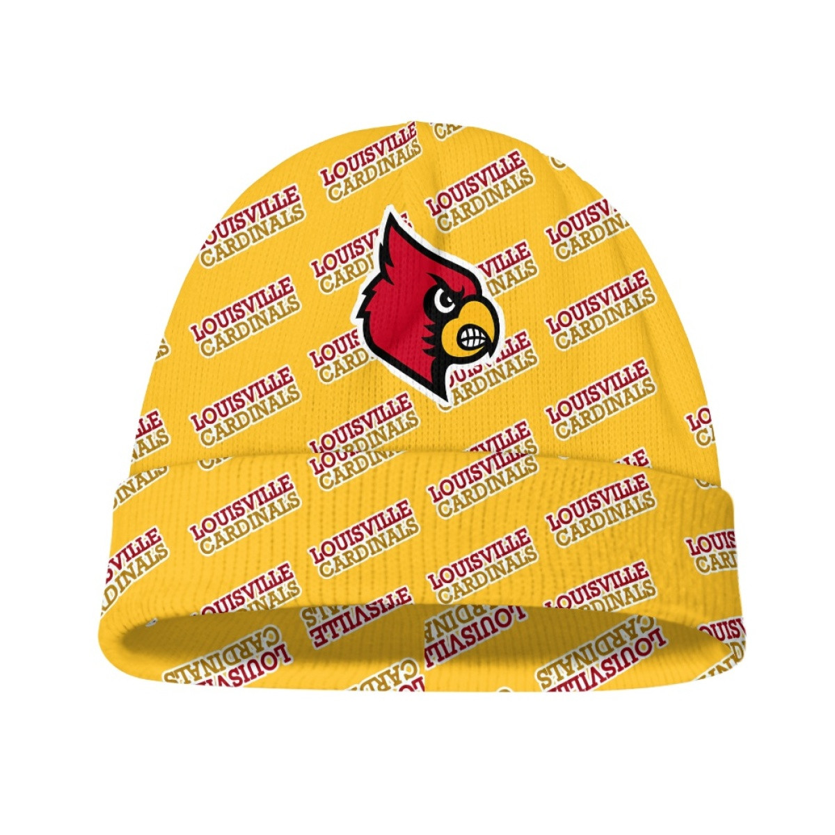 Louisville Cardinals Beanie Cap Hat - Louisville Cardinals College Football Medley Monogram Wordmark