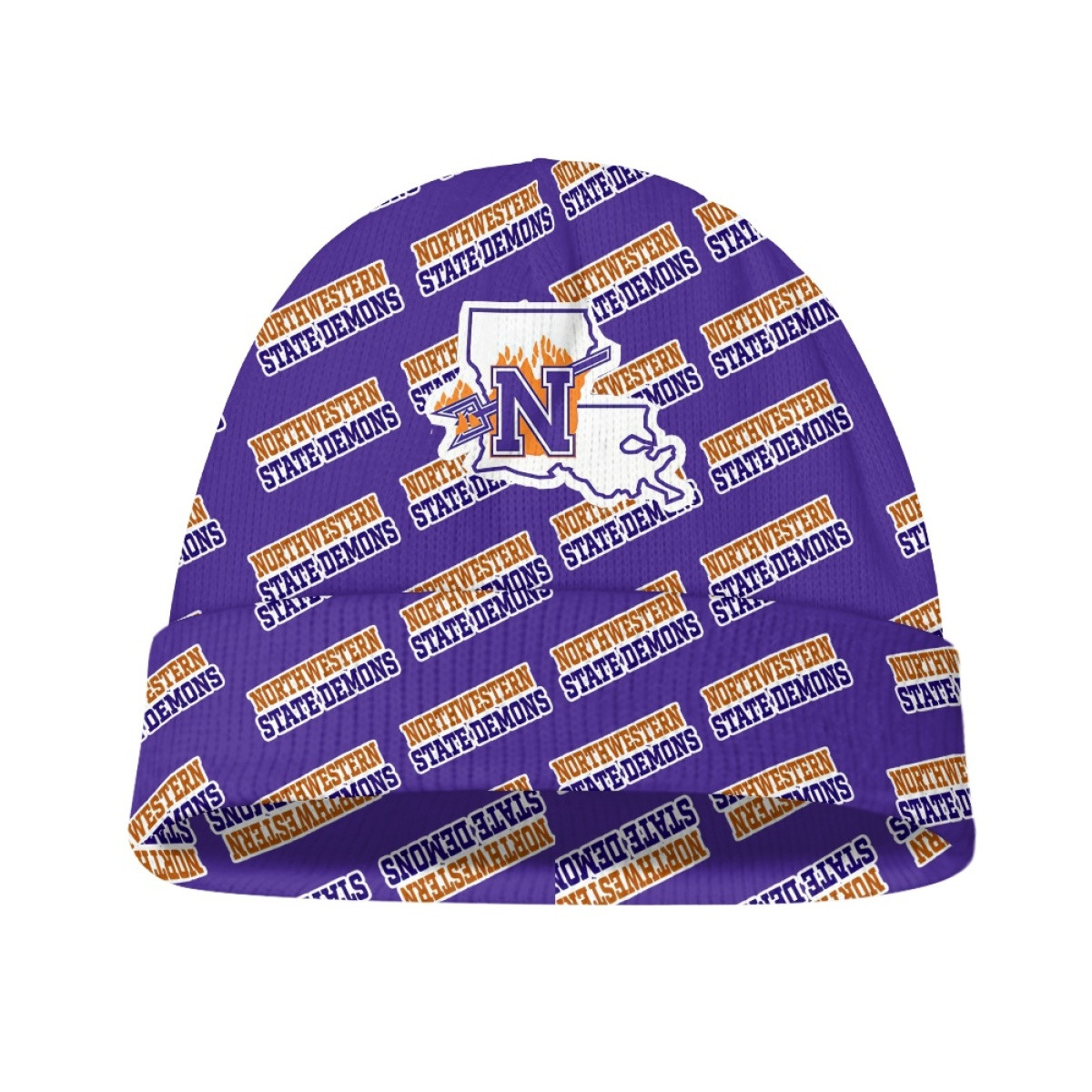 Northwestern State Demons Beanie Cap Hat - Northwestern State University Demons College Football Medley Monogram Wordmark