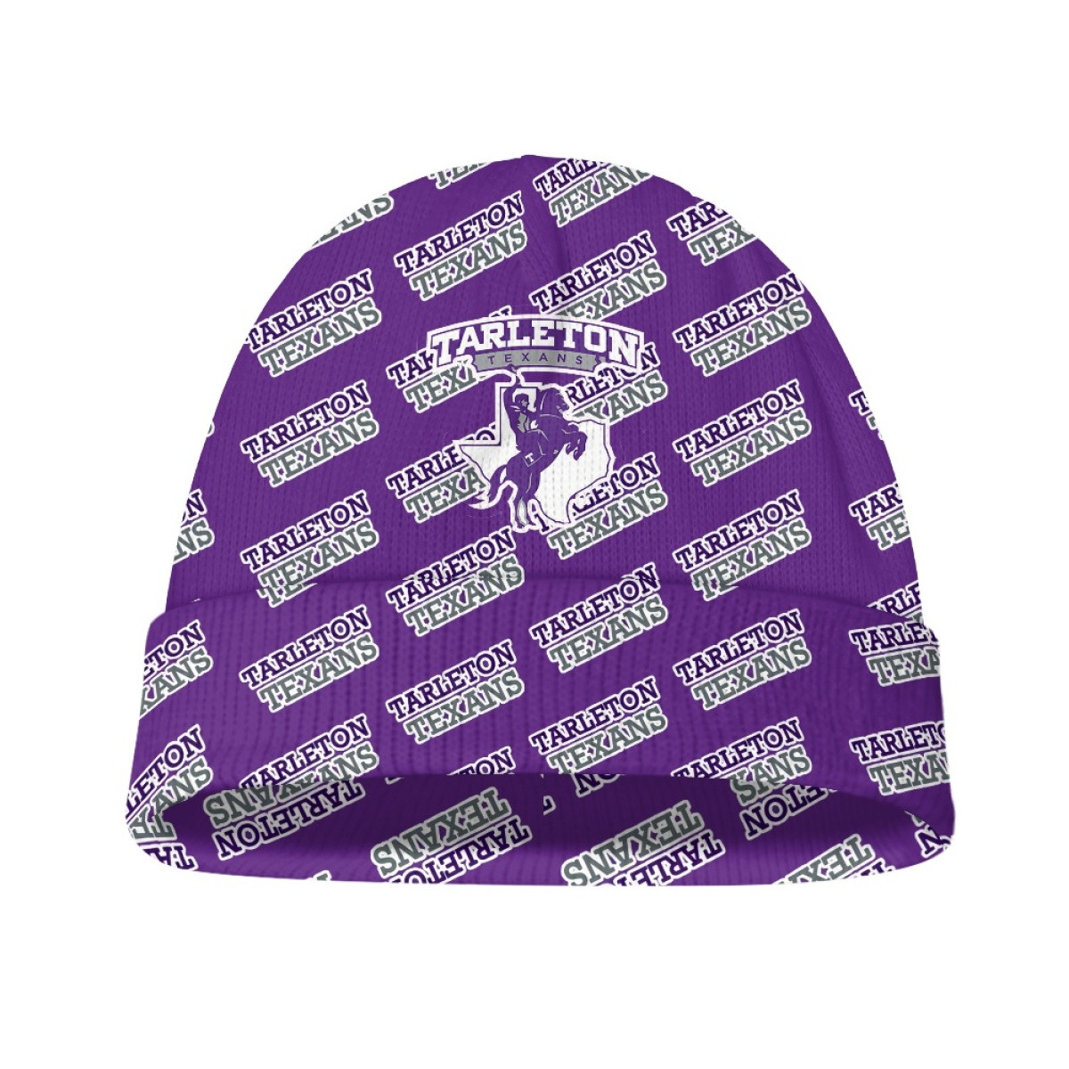 Tarleton Texans Beanie Cap Hat - Tarleton State University Texans College Football Medley Monogram Wordmark