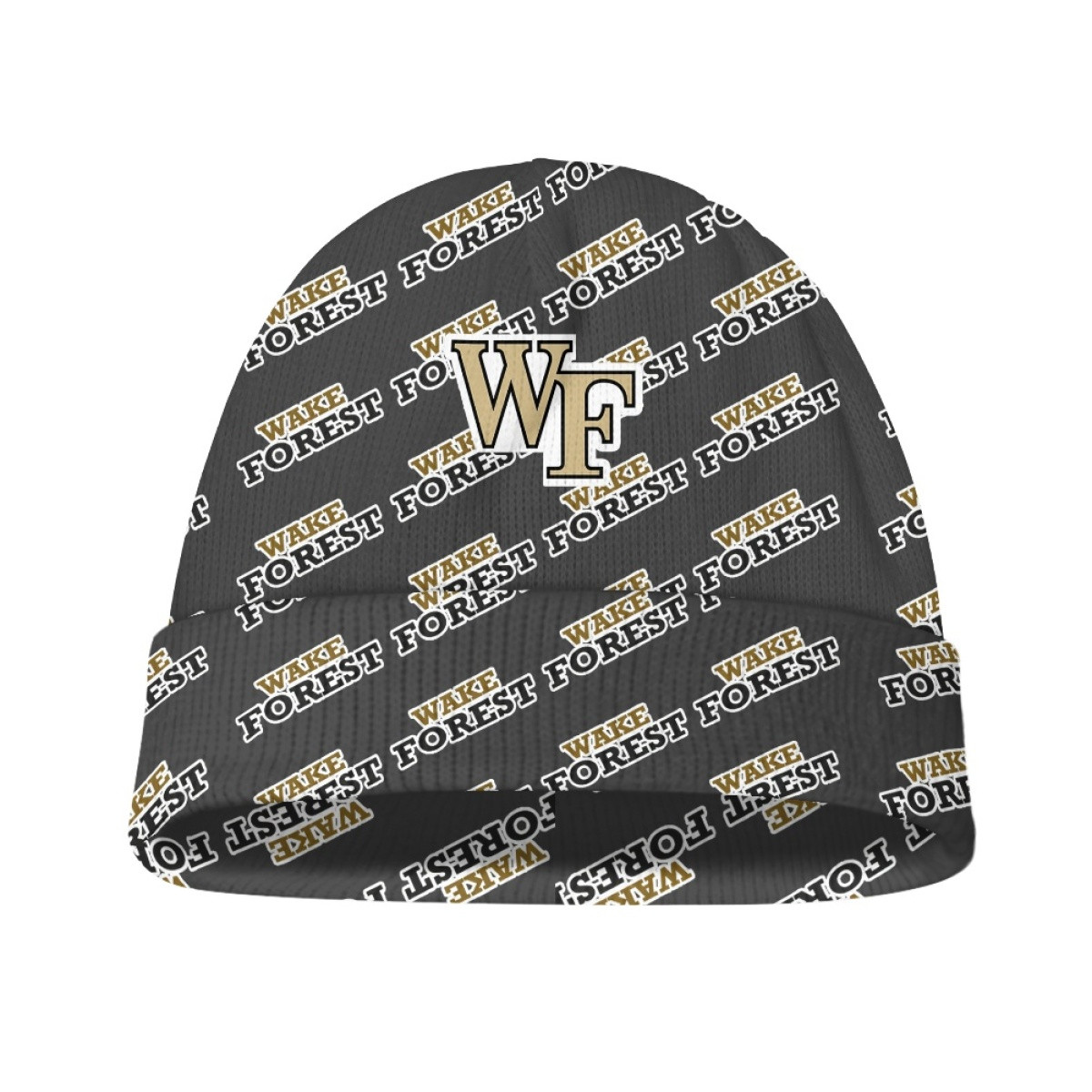 Wake Forest Demon Deacons Beanie Cap Hat - Wake Forest Demon Deacons College Football Medley Monogram Wordmark