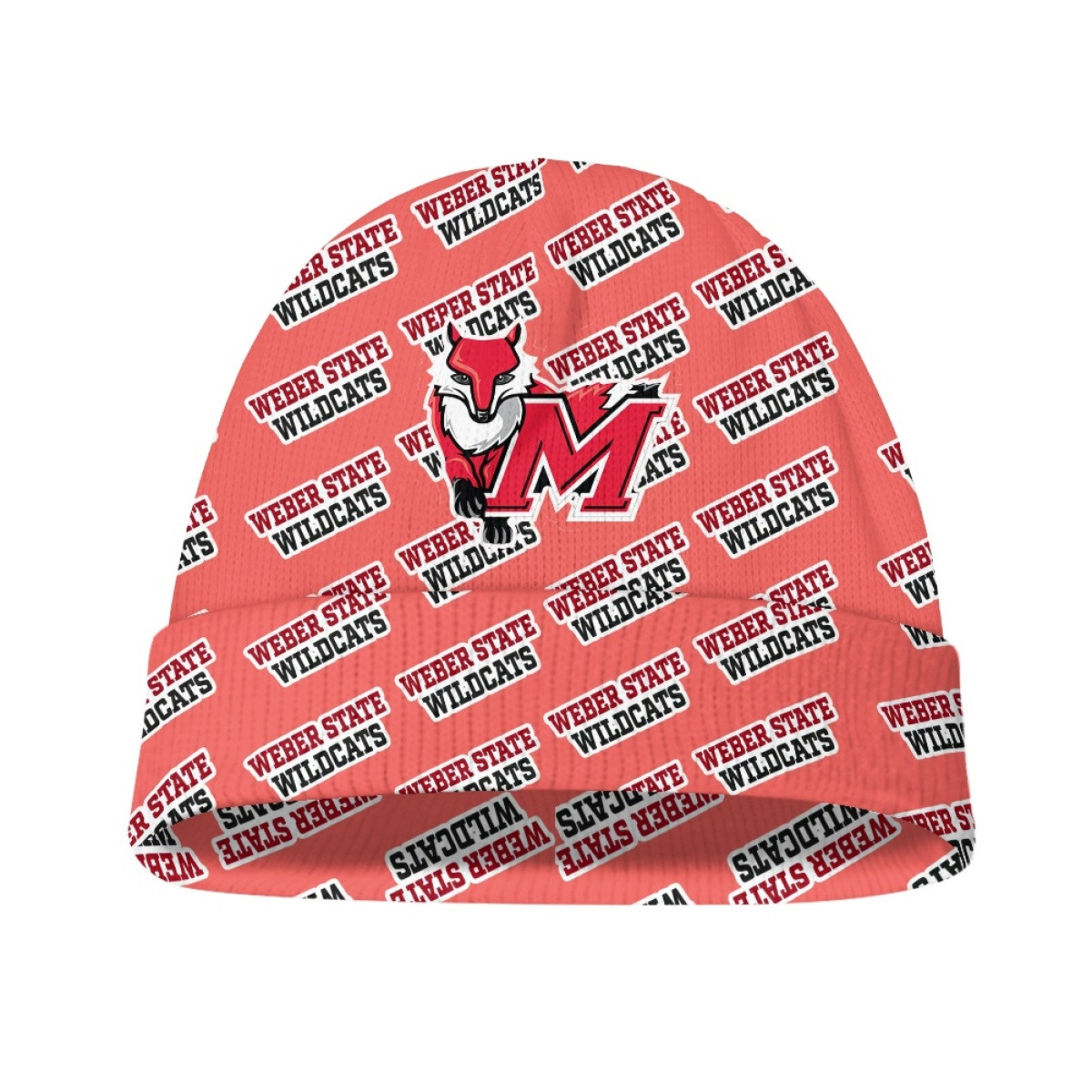 Weber State Wildcats Beanie Cap Hat - Weber State University Wildcats College Football Medley Monogram Wordmark