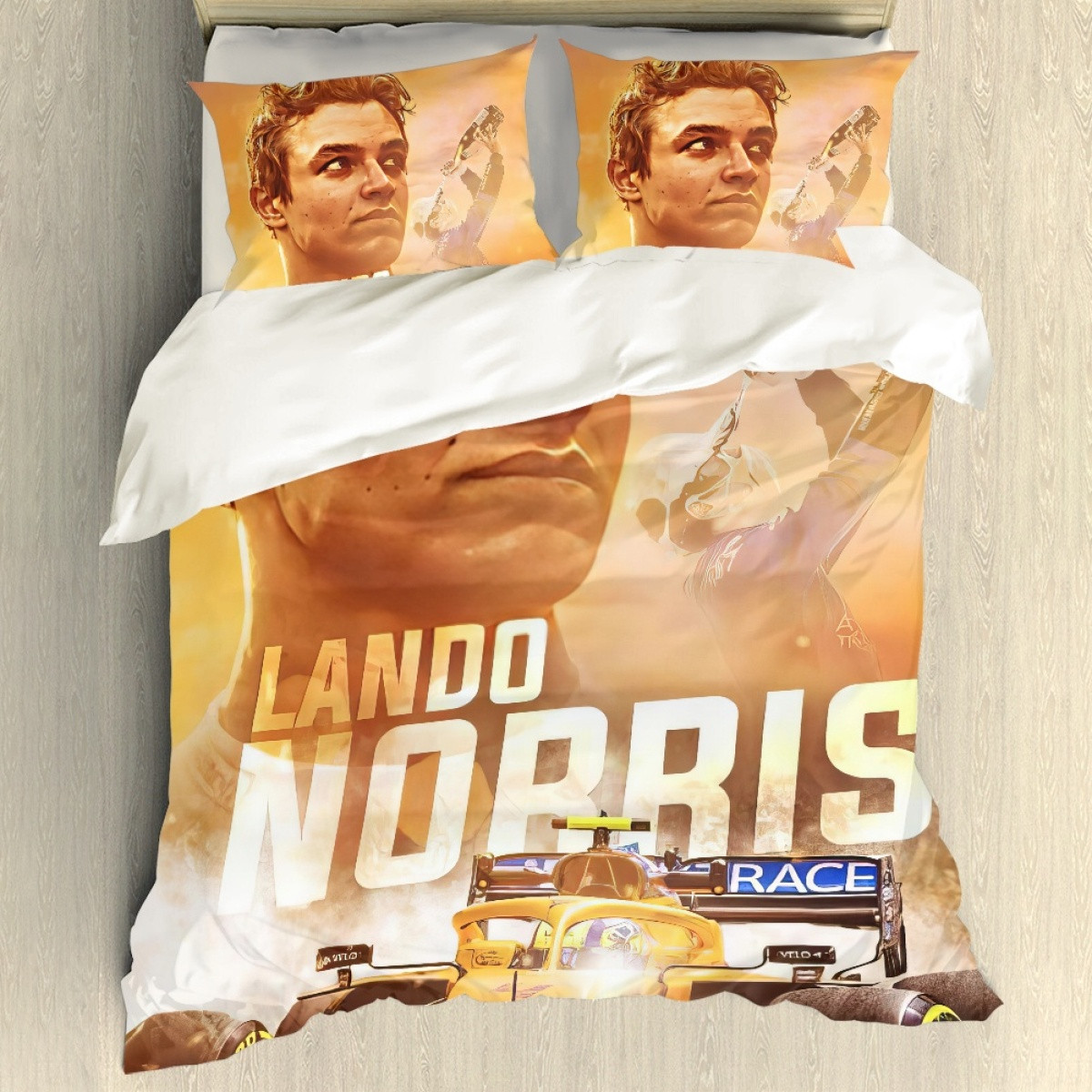 F1 Formula One Lando Norris Sham Set Bed Set Sheet Cover - Lando Norris F1 McLaren 2020 Poster
