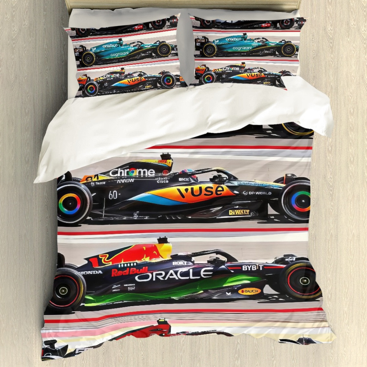 F1 Formula One Sham Set Bed Set Sheet Cover - F1 Formula One Pre-Season Testing 2023 Bahrain Poster