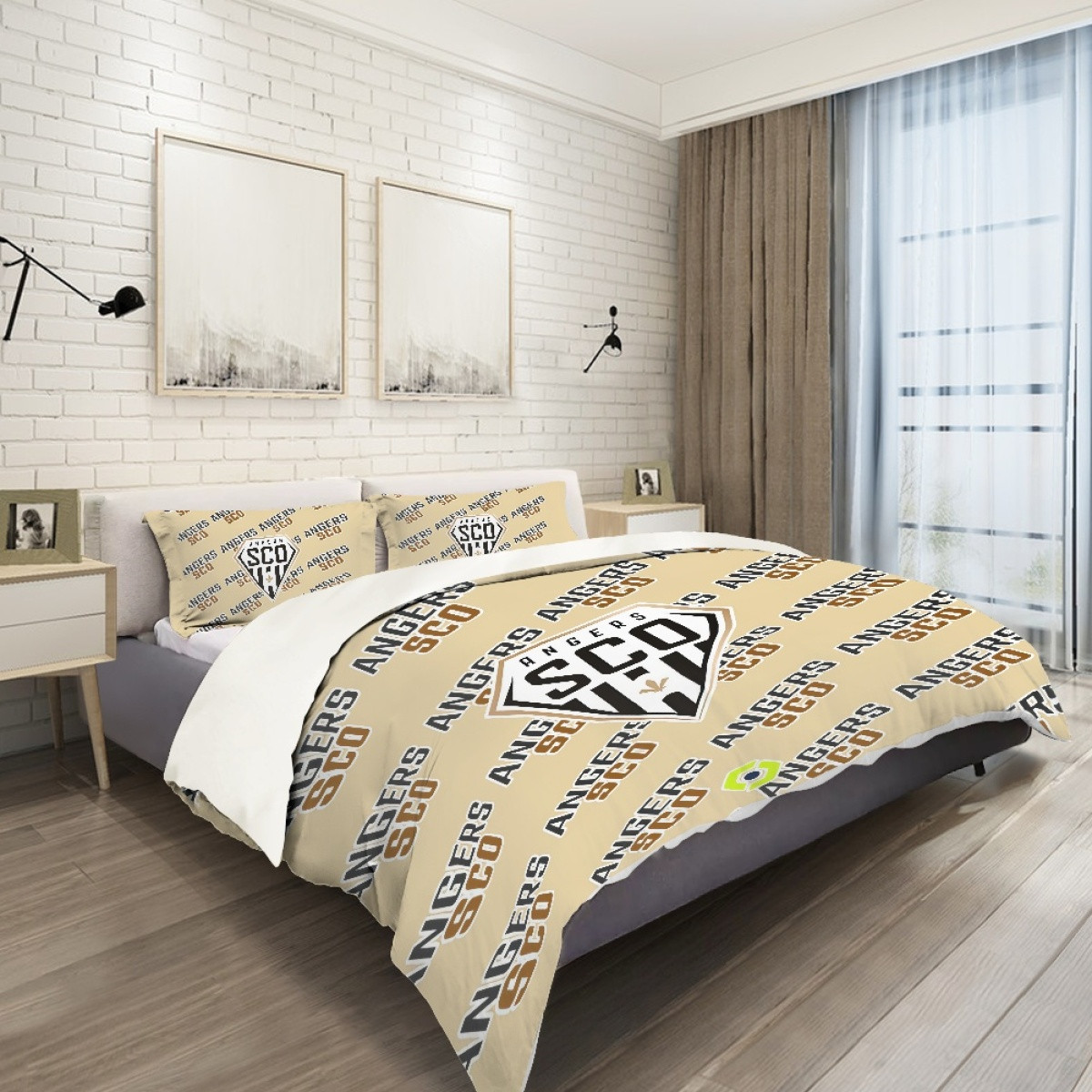 Angers SCO Football Club Comforter Sham Set Bed Set Sheet Cover - Angers Football Club Medley Monogram Wordmark