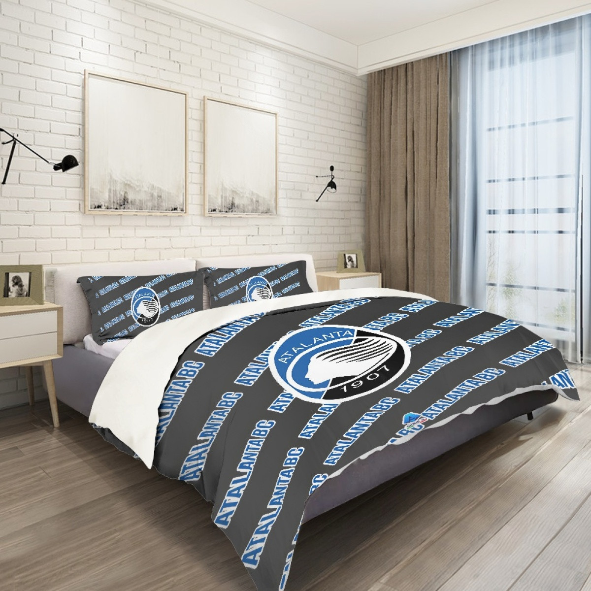 Atalanta BC Football Club Comforter Sham Set Bed Set Sheet Cover - Atalanta Football Club Medley Monogram Wordmark