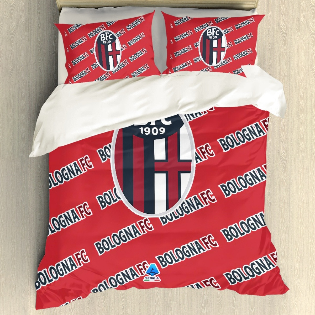 Bologna FC 1909 Football Club Comforter Sham Set Bed Set Sheet Cover - Bologna Football Club Medley Monogram Wordmark