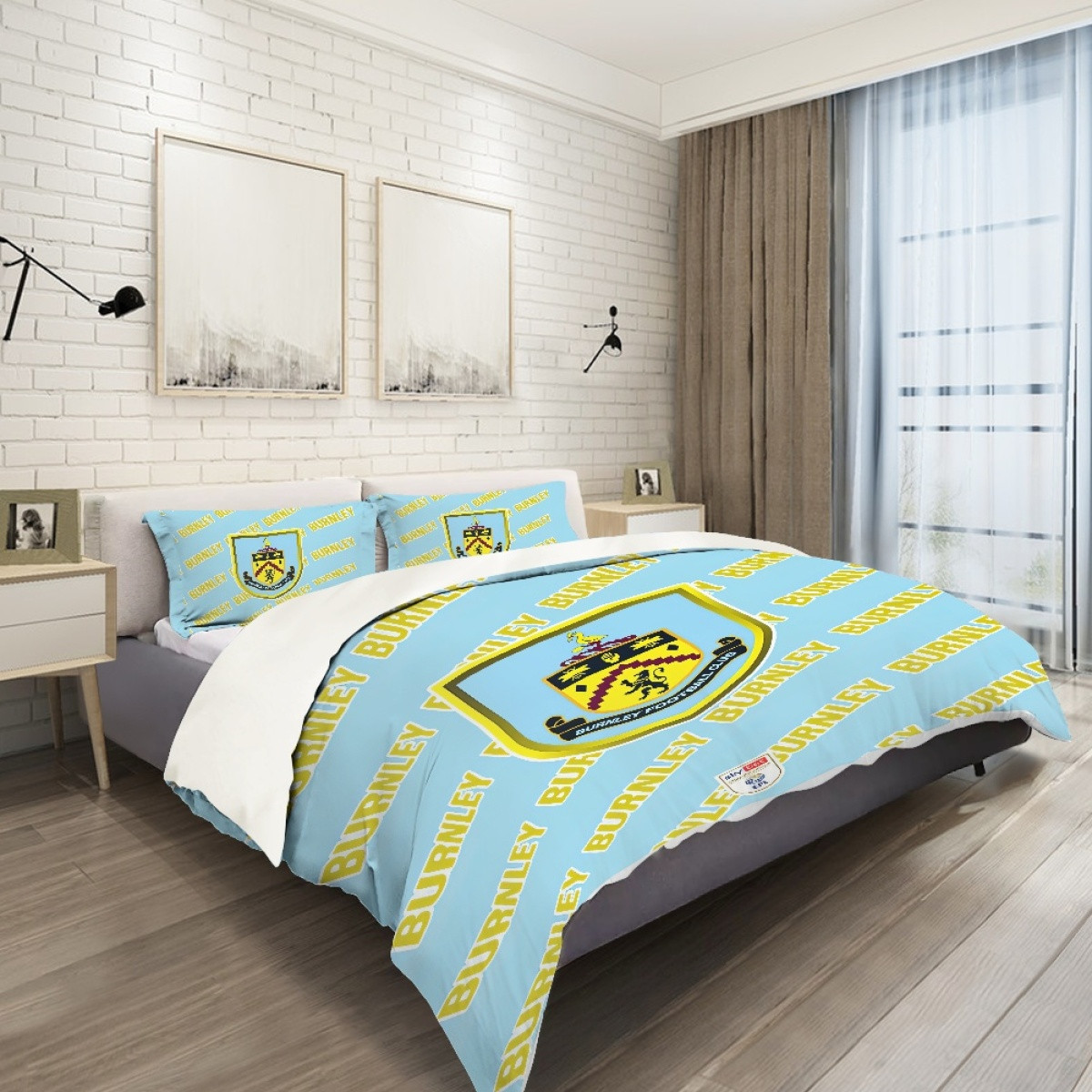 Burnley FC Comforter Sham Set Bed Set Sheet Cover - Burnley Football Club Medley Monogram Wordmark