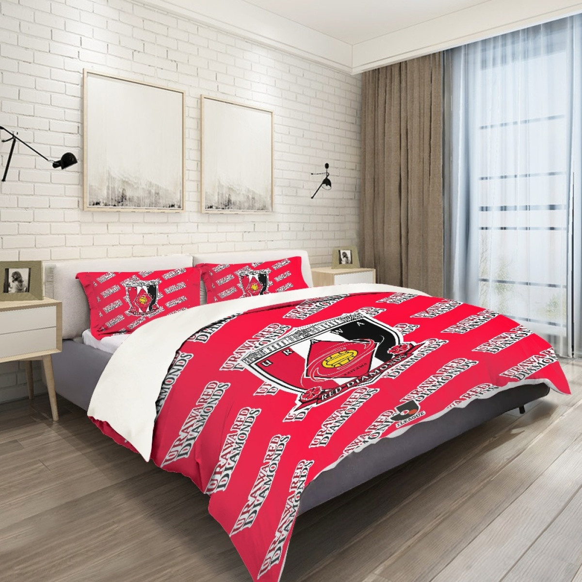 Urawa Red Diamonds Comforter Sham Set Bed Set Sheet Cover - Diamonds Football Club Medley Monogram Wordmark