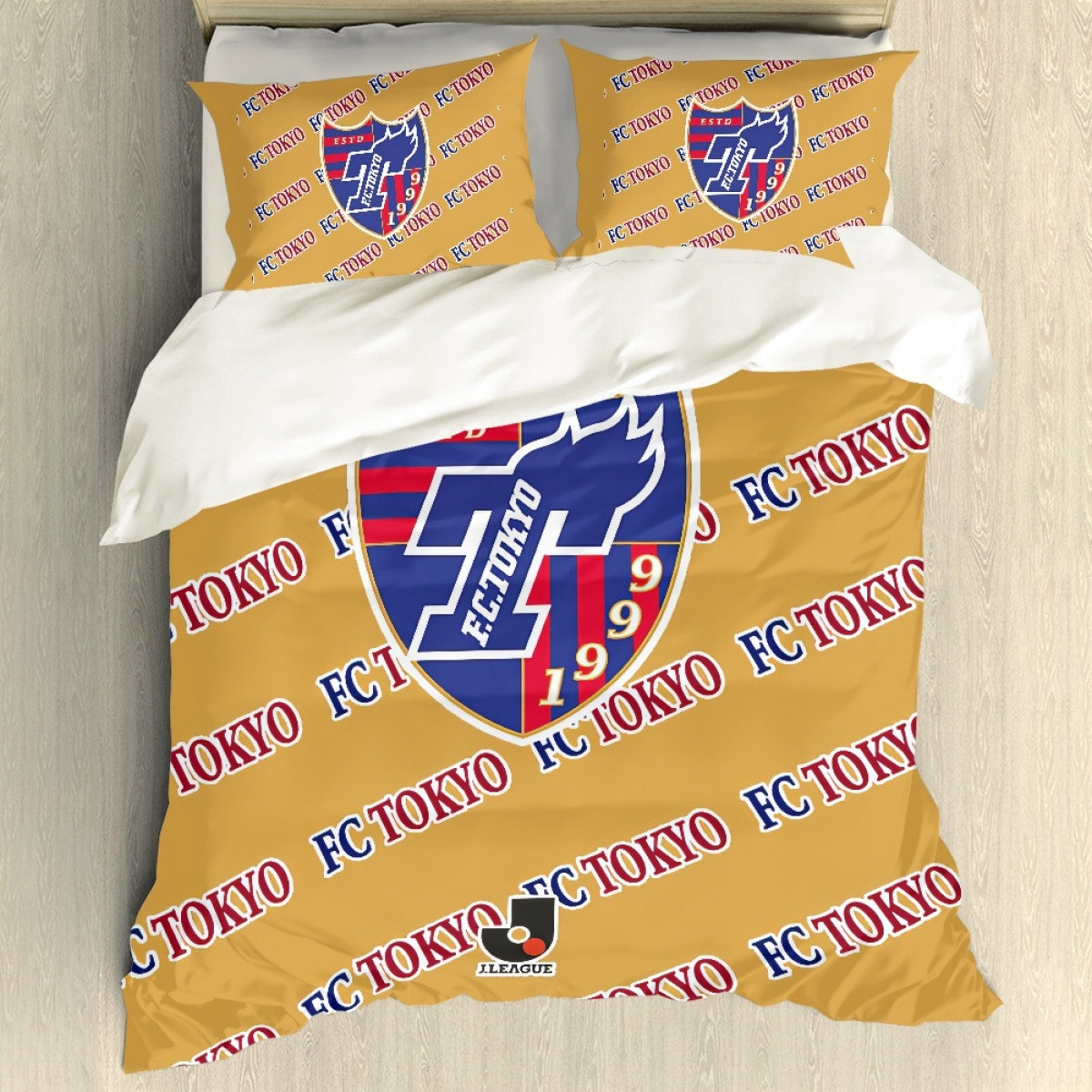FC Tokyo Comforter Sham Set Bed Set Sheet Cover - FCTokyo Football Club Medley Monogram Wordmark