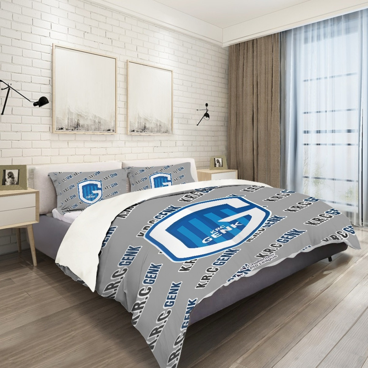 KRC Genk Football Club Comforter Sham Set Bed Set Sheet Cover - Genk Football Club Medley Monogram Wordmark