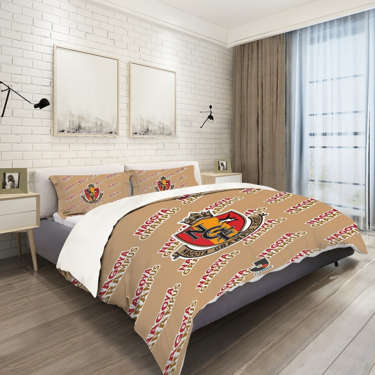 Nagoya Grampus Comforter Sham Set Bed Set Sheet Cover - Grampus Football Club Medley Monogram Wordmark